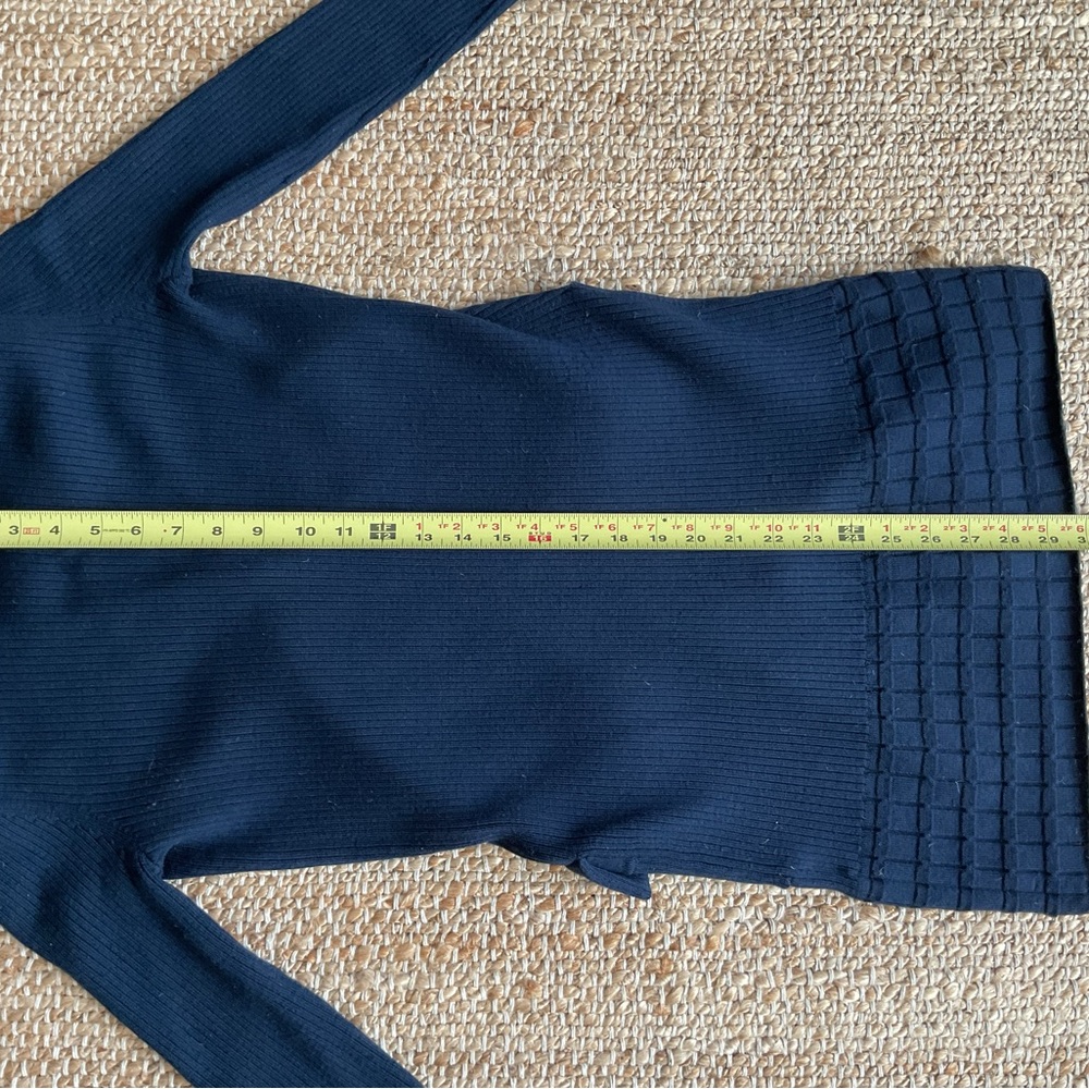 Tory Burch navy blue wool SZ S. Long cardigan - Picture 6 of 7